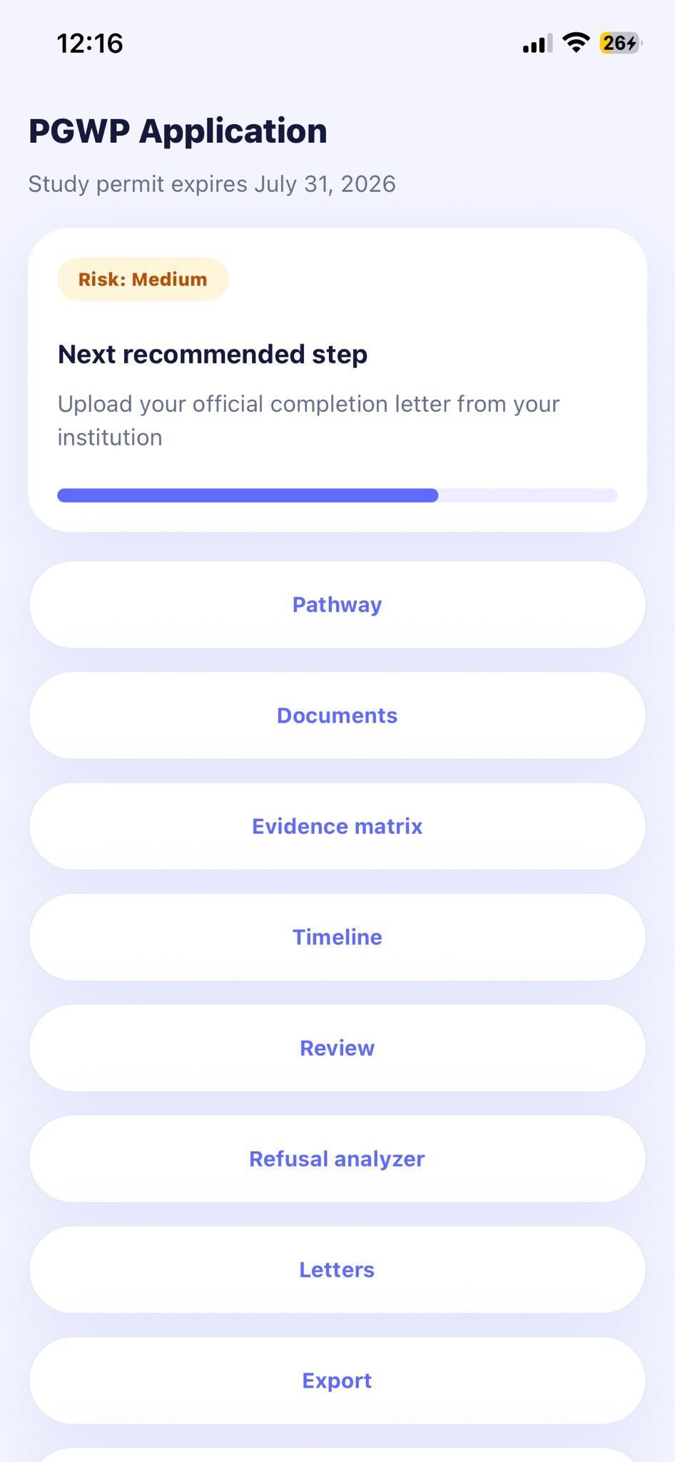 App Lawyer case dashboard and review screen 16