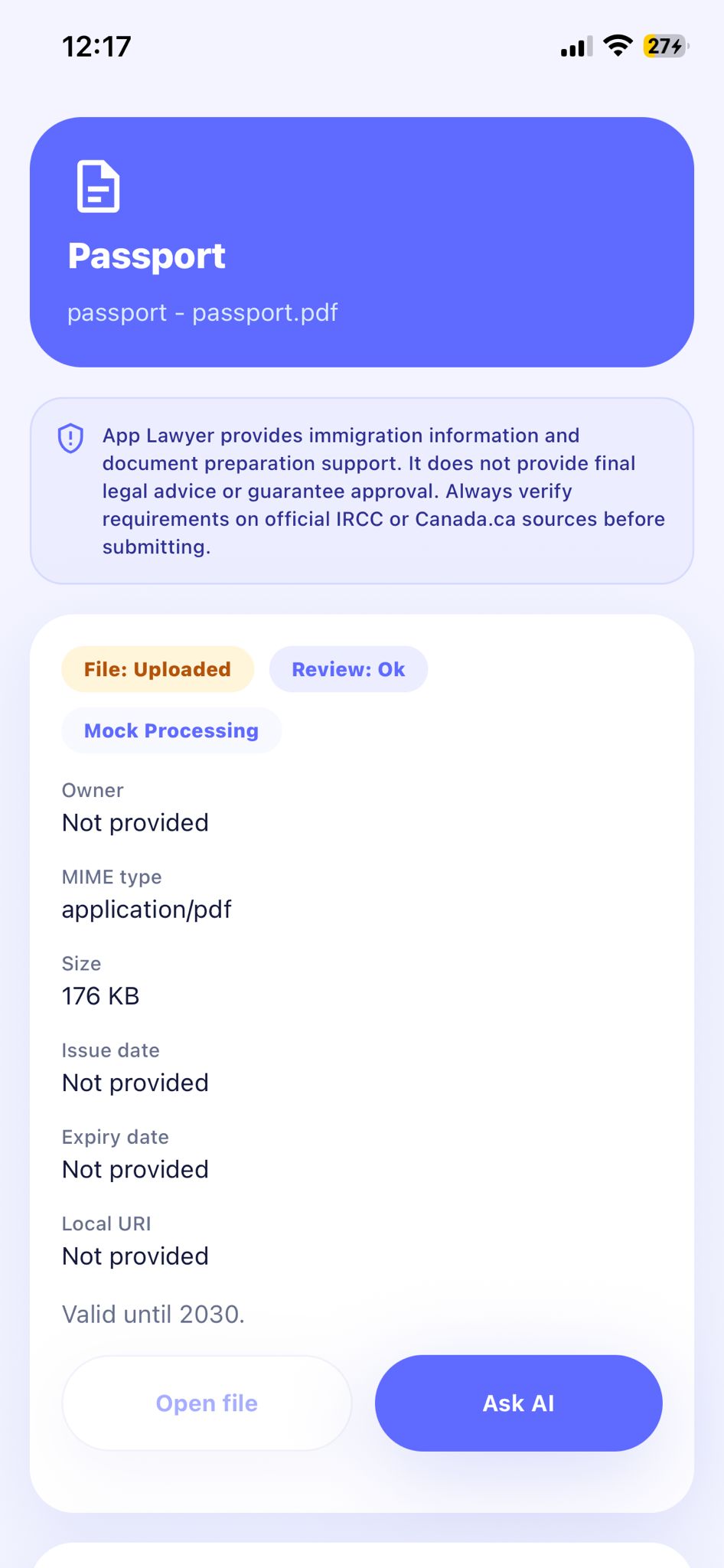 App Lawyer document workflow screen 9